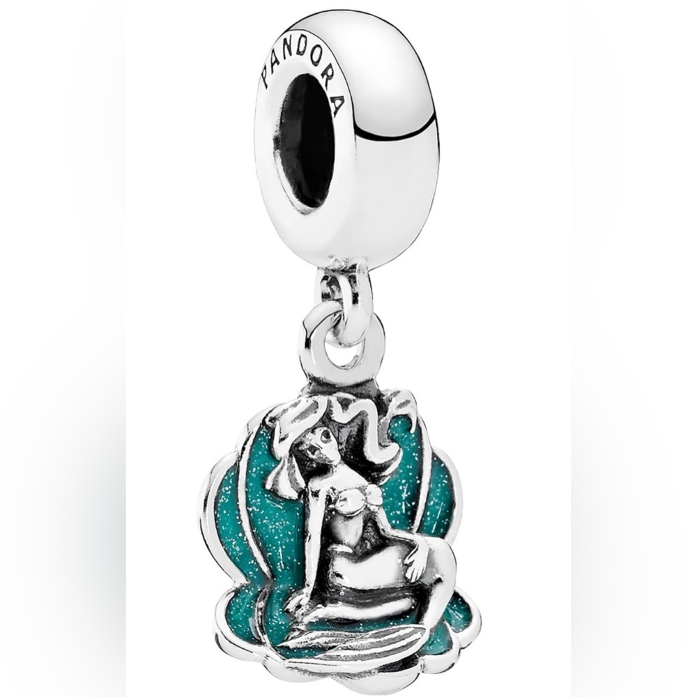 Pandora Little Mermaid Silver and Teal Charm